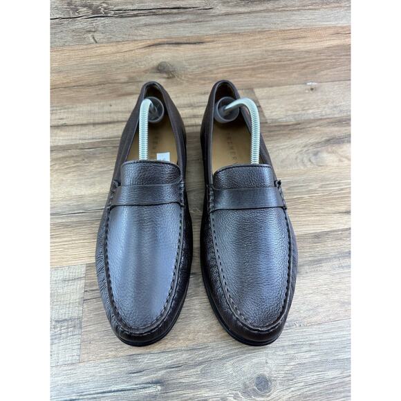 Trenery Size 43|9.5-10 Mens Black Leather Loafer Slip On Driving Moccasi… - Picture 2 of 8